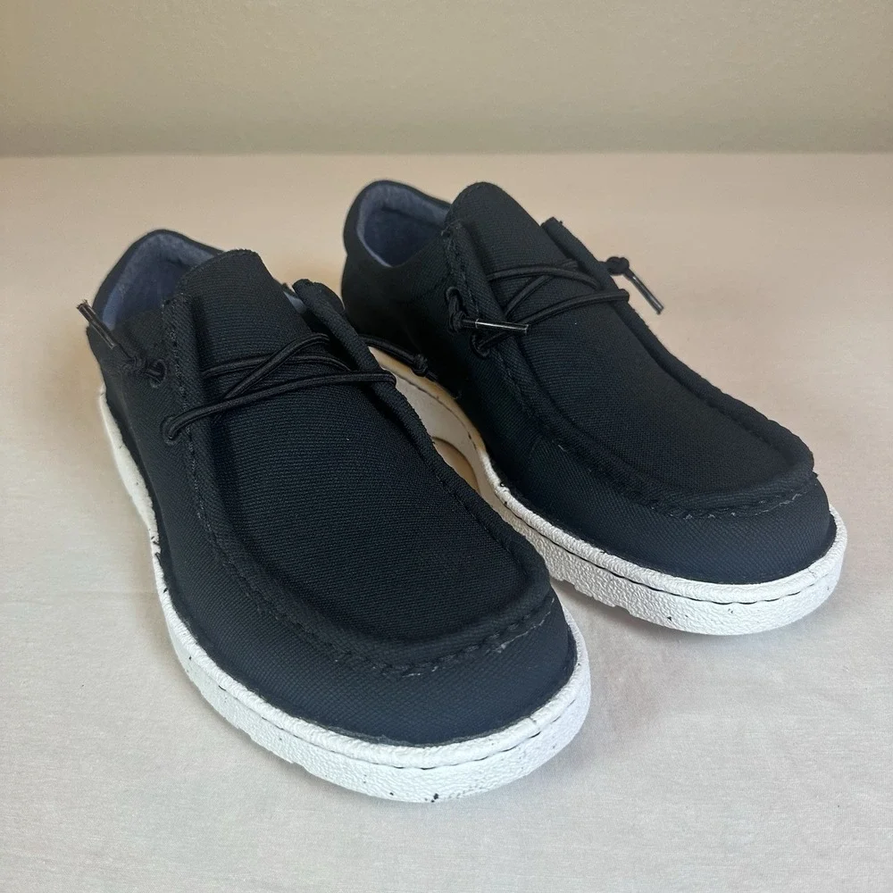 Justin Boots Hazer Black Slip On-JM338 Men's 7.5M New W/Box! Fast Shipping!
